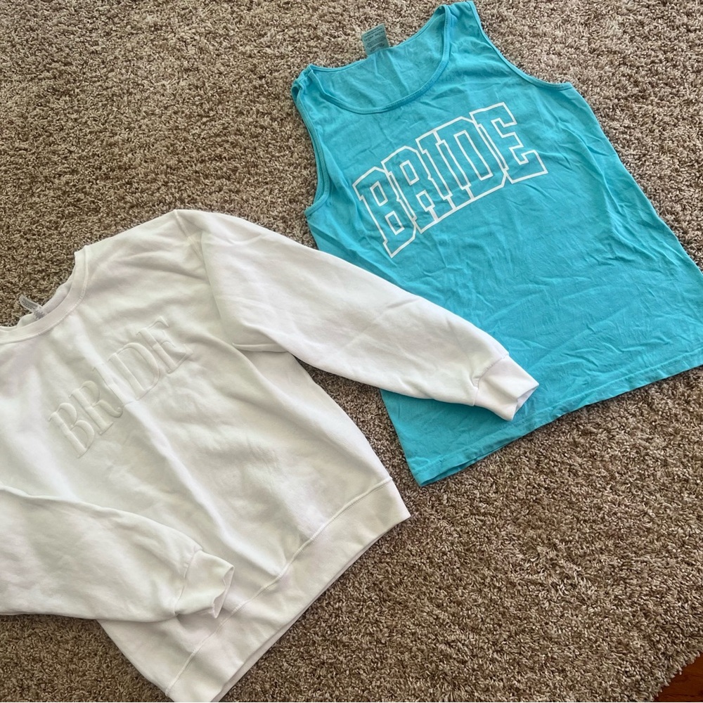 BRIDE logo sweatshirt & tank top! 👰🏼‍♀️